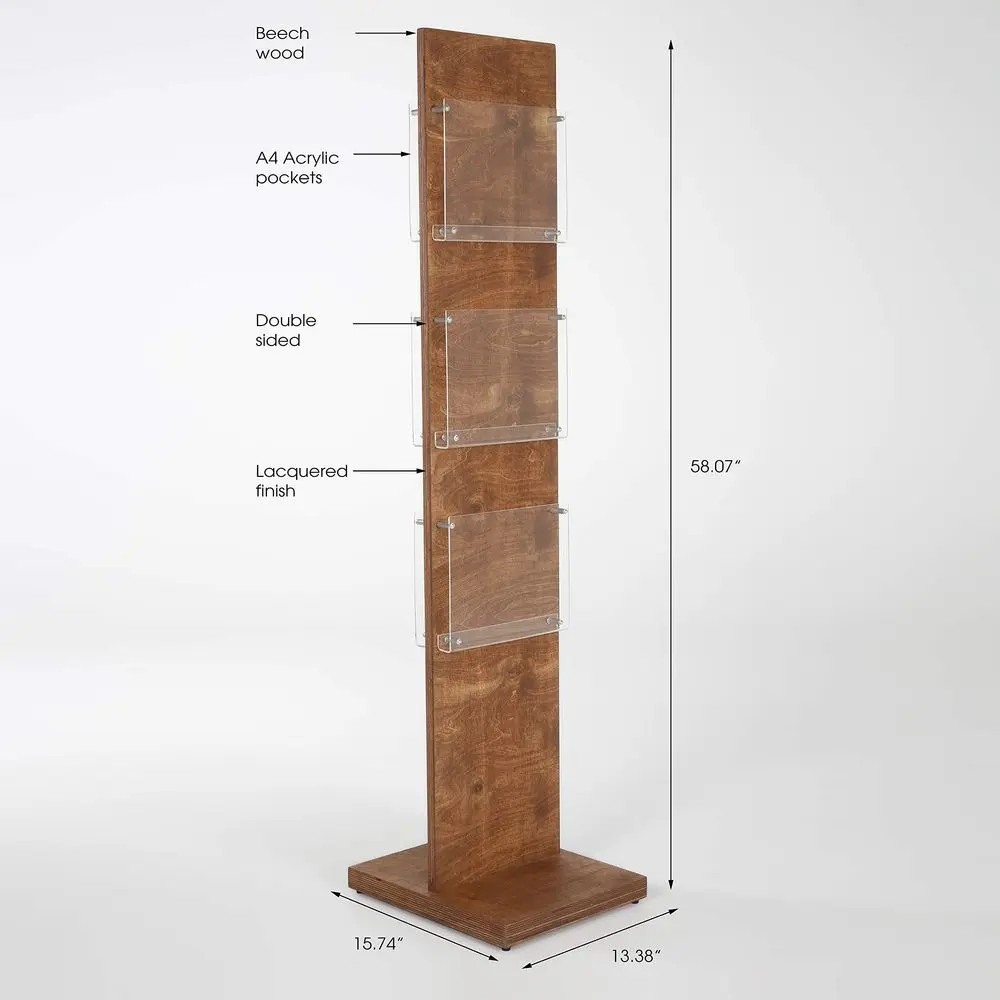 Displays Double Sided, Plywood Poster Stand, Literature Holder, Magazine Rack, Brochure Display Stand, Catalog Leaflet, Flier H