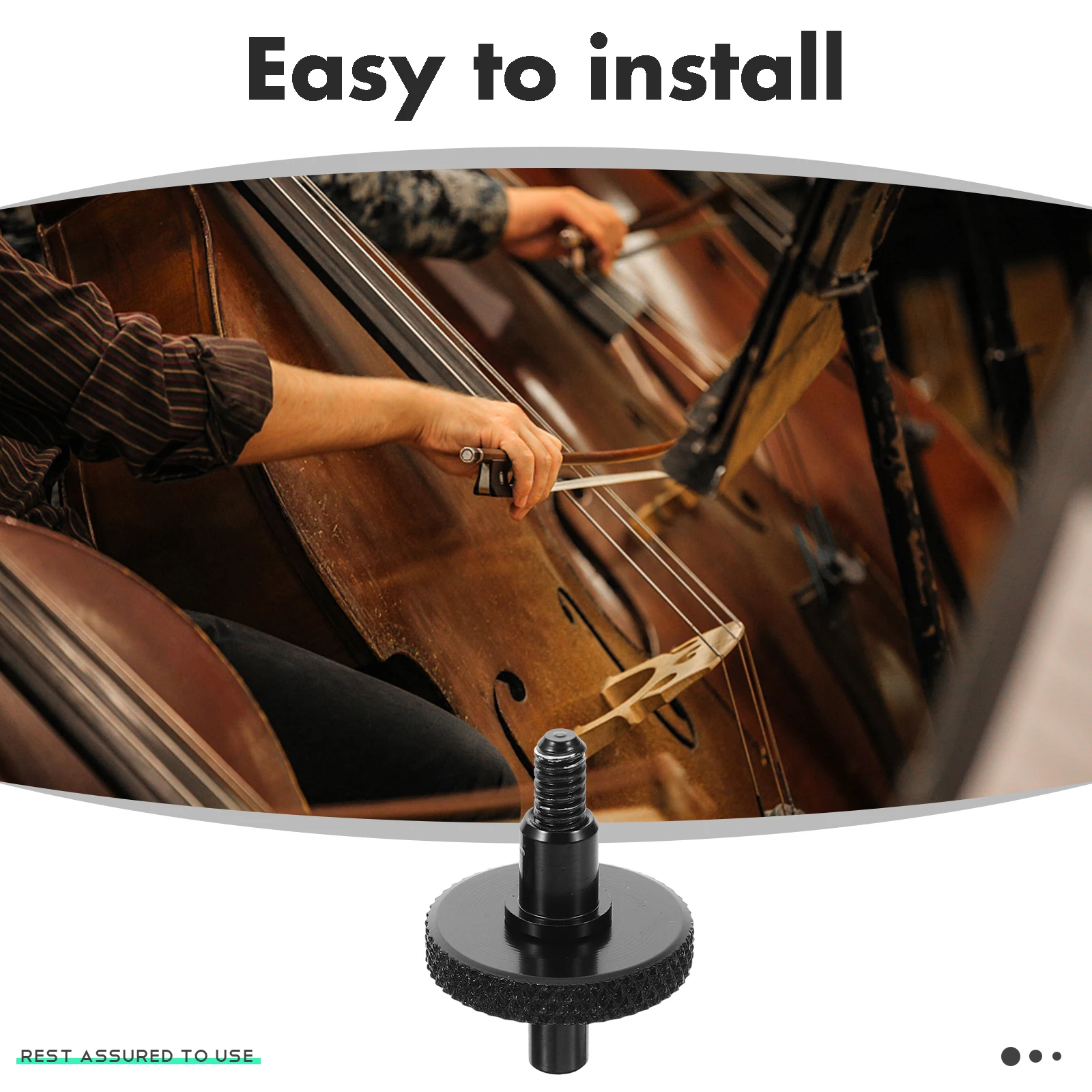 

Adjustable Double Bass Bridge Split Screws Metal Black Replace Acoustic Guitar Stable Playing Ideal Performances Rehearsals Easy