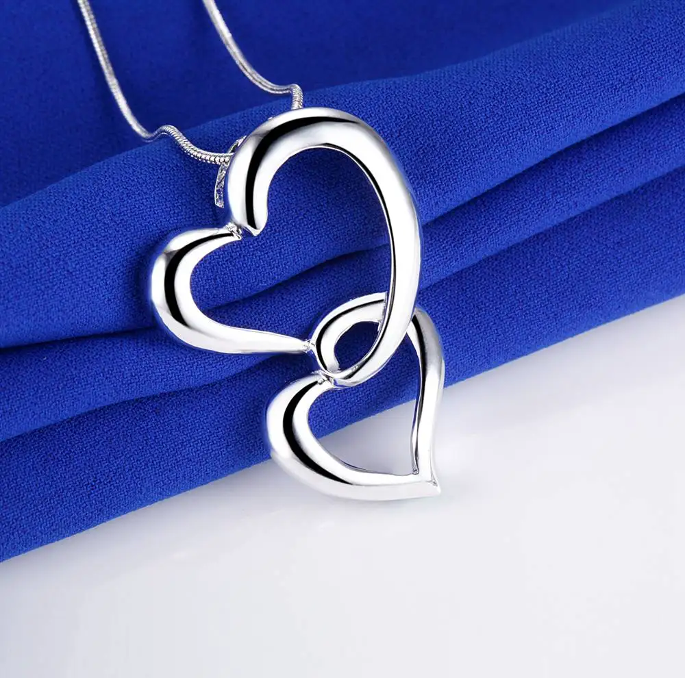 Neue Halskette aus 925er-Sterlingsilber mit Herzanhänger für Frauen, Hochzeitsschmuck, exquisite feine Accessoires, Mode, Party, Geburtstagsgeschenke