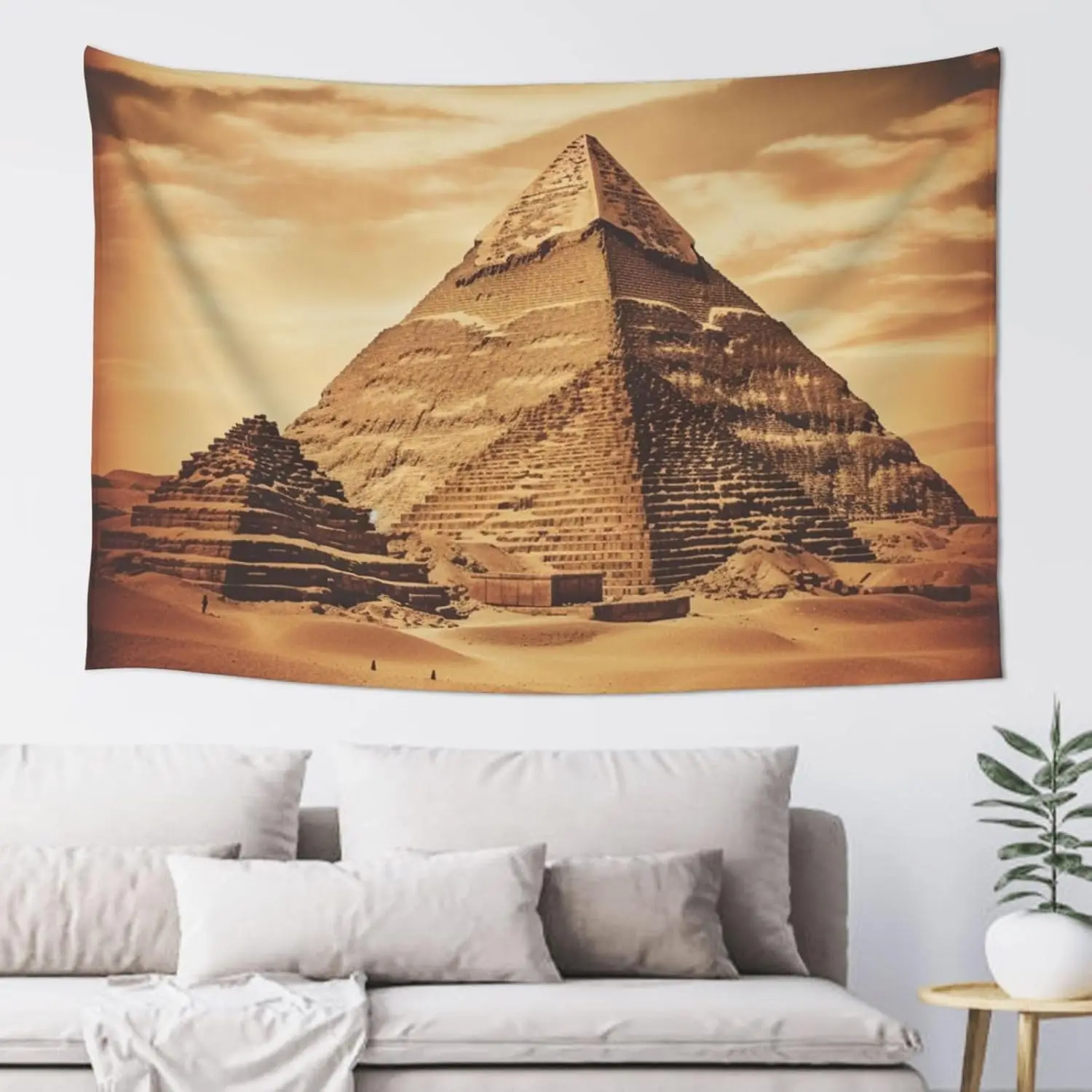 Vintage Egyptian Pyramid Tapestry Party Backdrop Aesthetic Tapestries Wall Hanging Banner for Bedroom Dorm Decor Modern Wall Art
