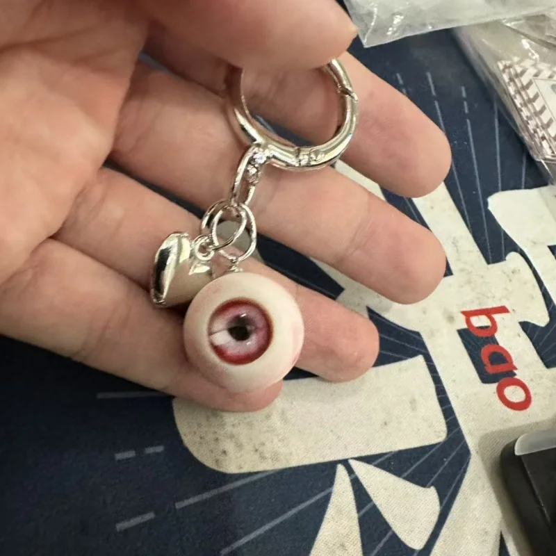 Gothic Evil Eye Resin Keychain Punk Demon Eyeball Heart Charm Halloween Key Chains Bag Car Keyring Party Jewelry Gift ﻿