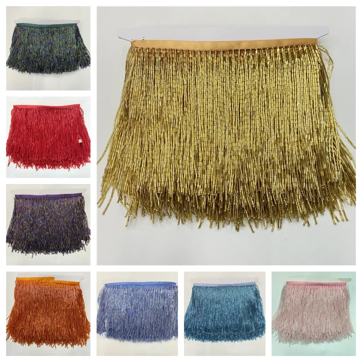 

5.5 yards 15cm Beaded Tassel Fringe Lace Handmde trimming for costumes dress crafts sew