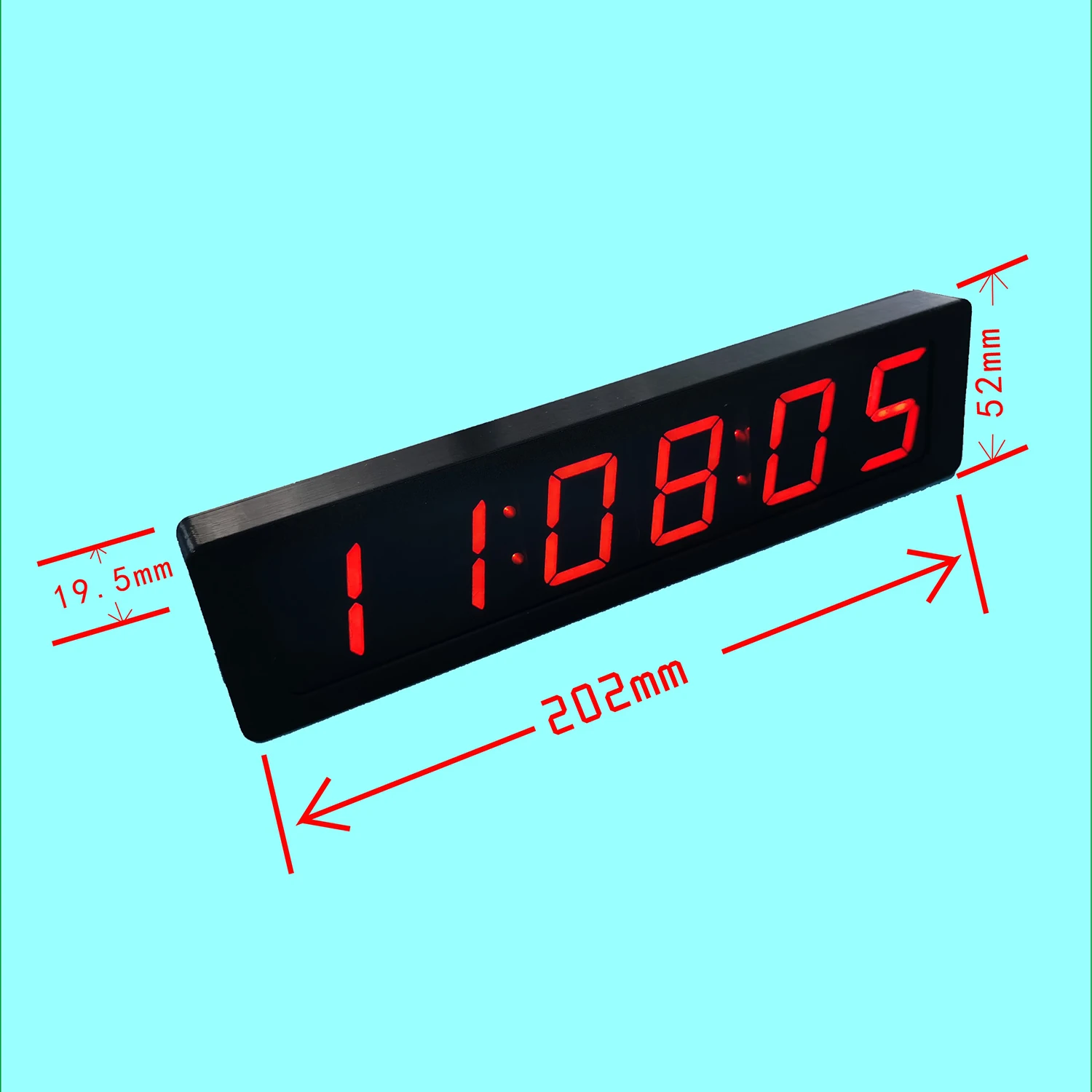 6bit Clock LED Digital Electronic Clock W Second Display TIME Alarm Clock Temperature GPS Beidou Timing Typc-C USB 5V W Memory