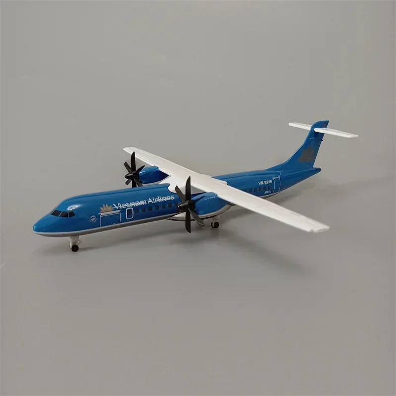 Modelo fundido do avião do metal com rodas e hélices, companhias aéreas de Vietname, ATR, Malásia, CEBU, PINOS, ar ATR, liga, 20cm