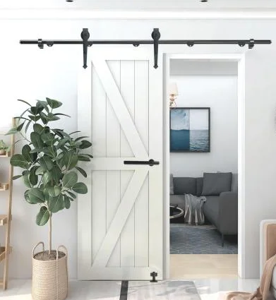 6FT Barn Door Hardware Kit Heavy Duty Sliding Door Track Kit w Floor Guide for Interior Exterior Fit 30-32in Wide Panel Sword