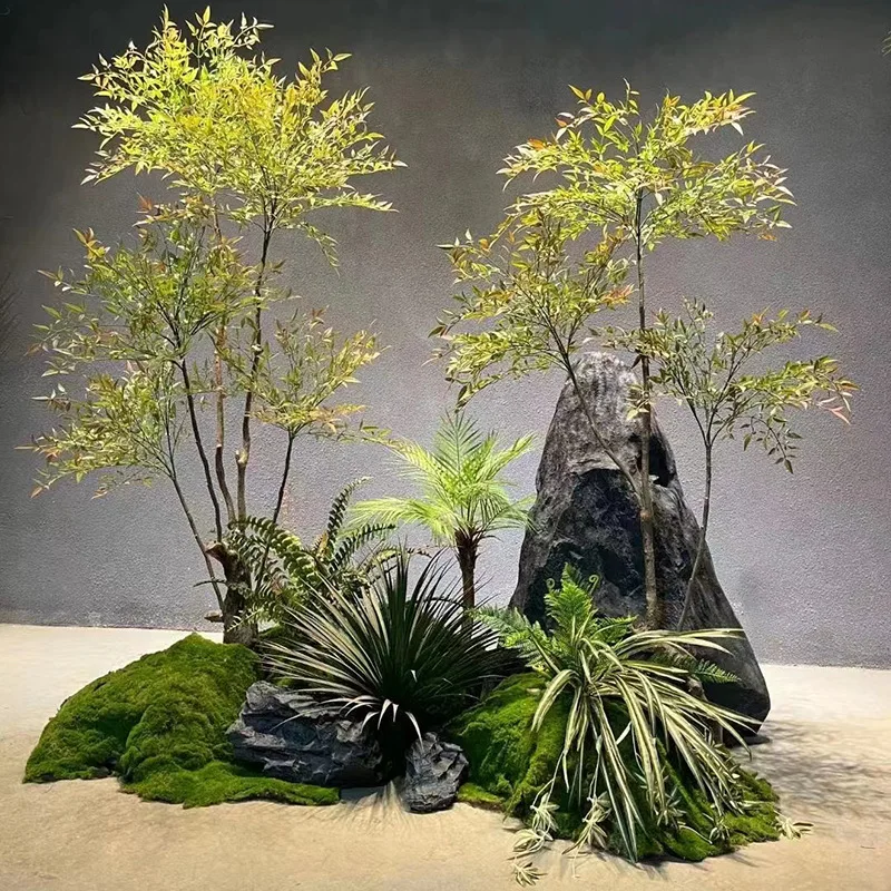 

Искусственное растение: бамбук Наньтянь, напольное в горшке, для интерьера, для гостиной, имитация дерева, зеленое, от пола до потолка