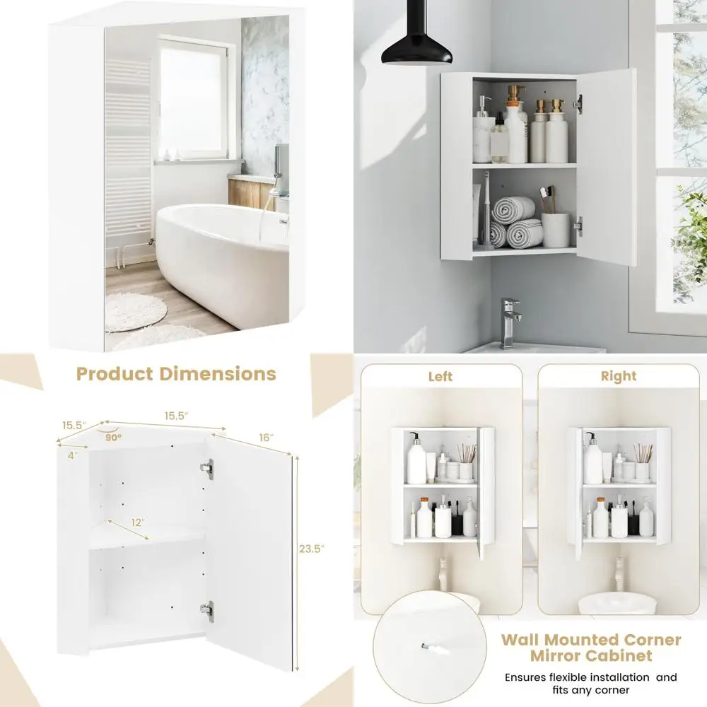 

Over-the-Counter 23.5 Medicine Cabinet with Mirror, Adjustable Shelf, and Clear Reflection for Spa-Like Storage