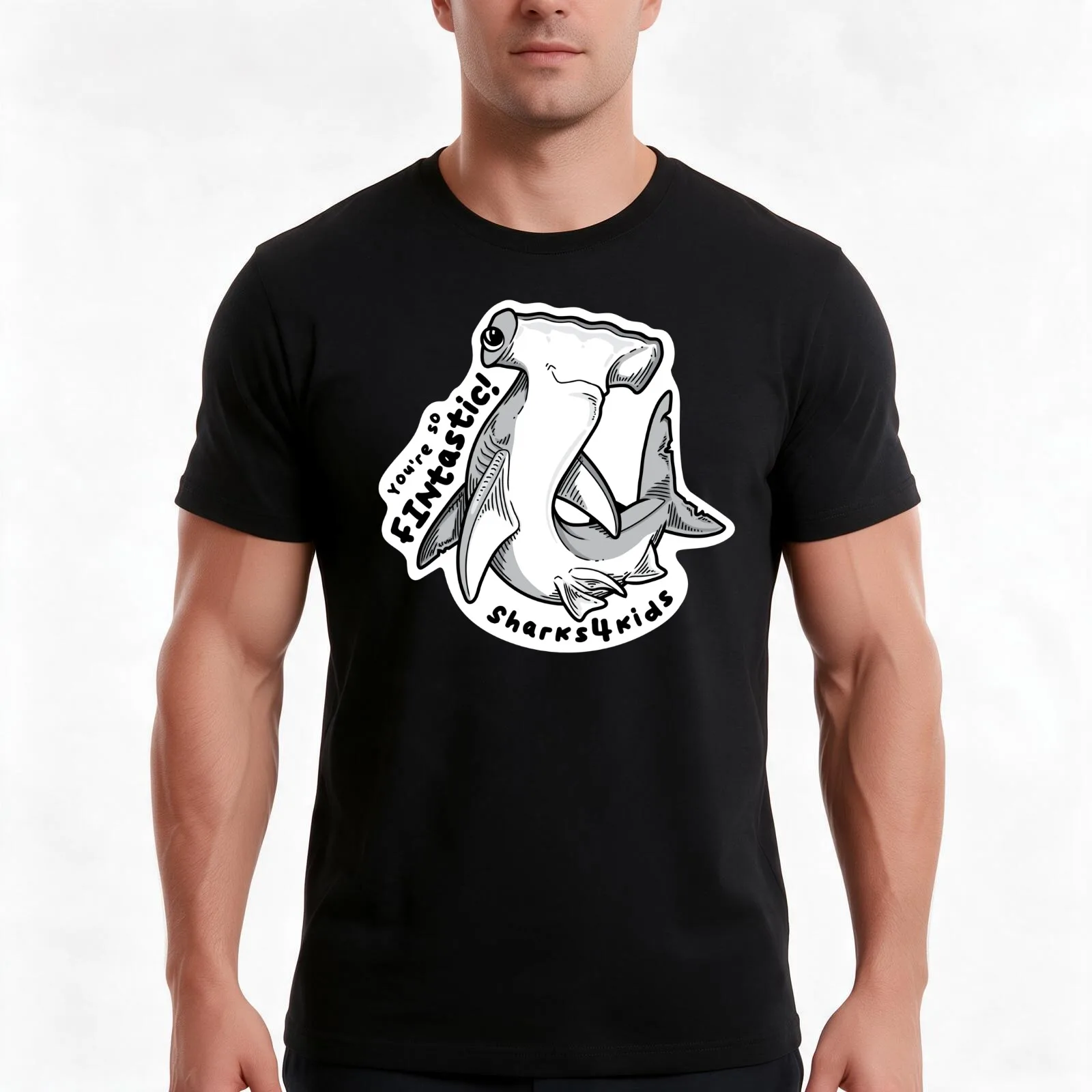 You're so FINtastic! (v1) T-Shirt, Summer Casual Cotton Tee, Oversized Streetwear Tops, Vintage Graphic Print, Unisex Men Women