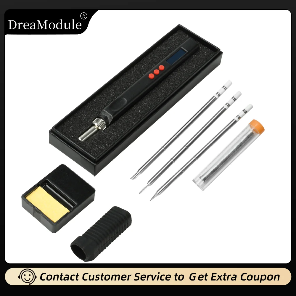 

Комплект паяльника T12 OLED с двойным интерфейсом типа C DC5521 PD65W, портативная электрическая сварочная станция с быстрой зарядкой