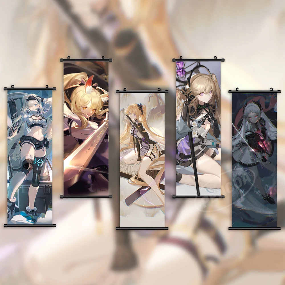 Print Arknights Poster Blemishine Wall Artwork Aurora Pictures Painting Game Canvas Nightingale Hanging Scrolls Home Decoration