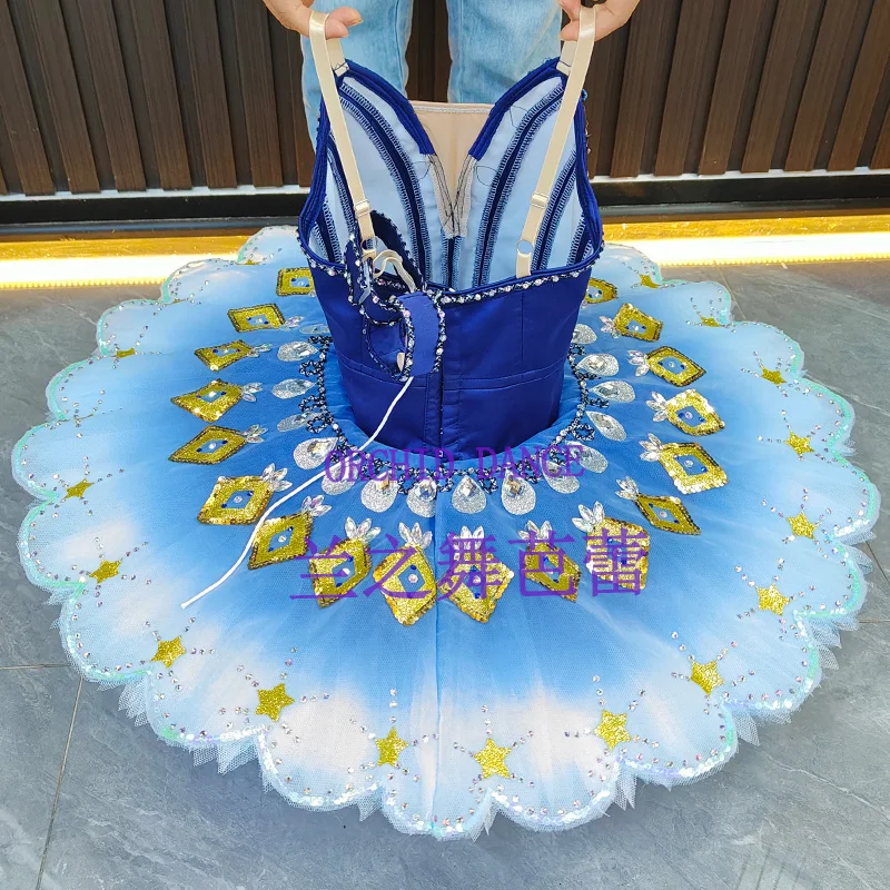 BT2507078 Tamaño personalizado profesional Color personalizado Niños Niñas Mujeres Adulto Trajes de tutú de ballet azul