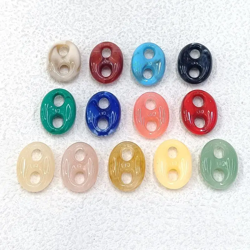 10Pcs 24x17mm Colorful Acrylic Geometric Beads DIY Necklace Bracelet Garment Bag Accessory Clasp Material