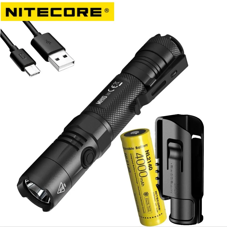 

NITECORE MH10 V2 USB-C Rechargeable Tactical Flashlight 1200 Lumens XP-L2 V6 LED EDC Torch Lamp Lantern with 21700 Battery