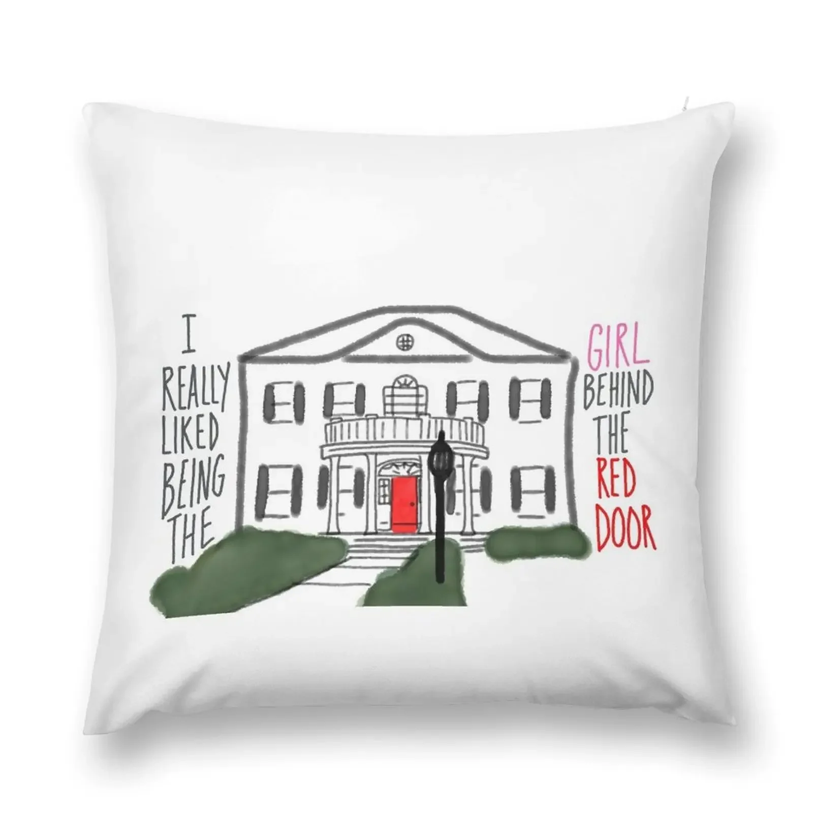 

Girl Behind The Red Door Throw Pillow Decorative Cushions For Living Room Sofa Covers pillow