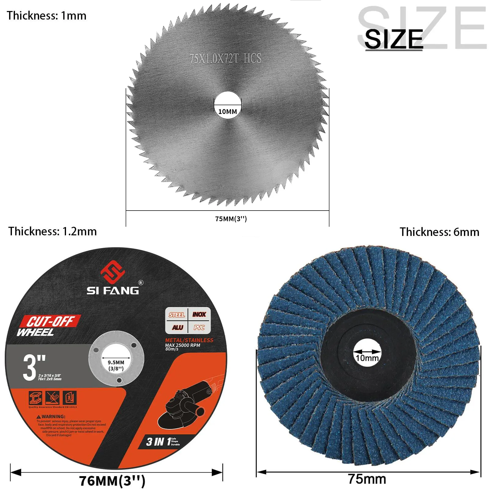 75mm Metal Cutting Disc Angle Grinder Polishing Wheel HSS Mini Cutting Saw Blade Multi-combination Angle Grinder Accessory Set