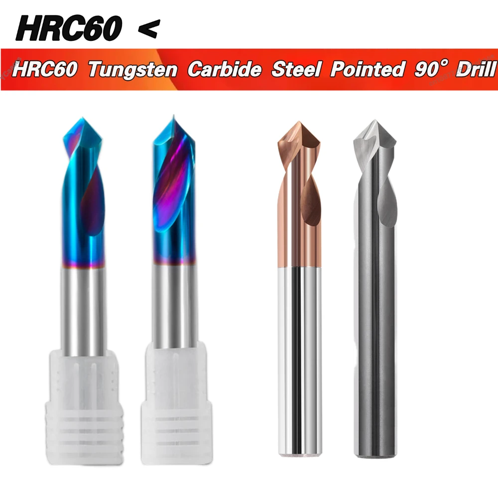 

HRC60 WGTCDDZ с покрытием из карбида вольфрама угол наклона стали 90 градусов точечное сверло для обработки отверстий