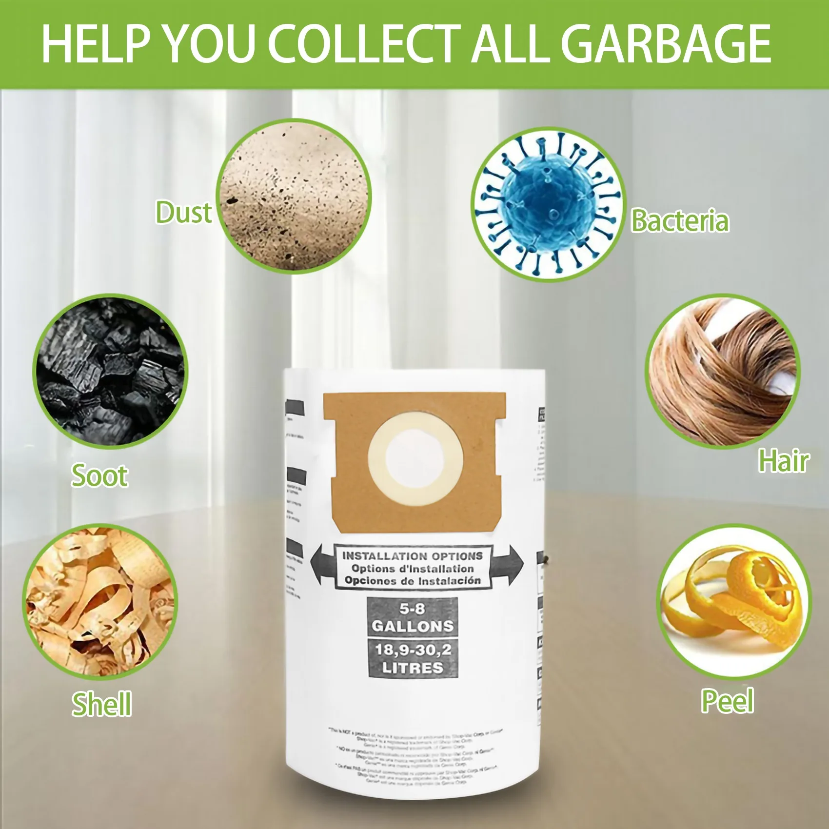 T33C العالمي كيس لجميع الغبار الجاف 5 إلى 8 جالون مكنسة كهربائية استبدال ملحق صالح ل 90661 906-61 9066100 #5