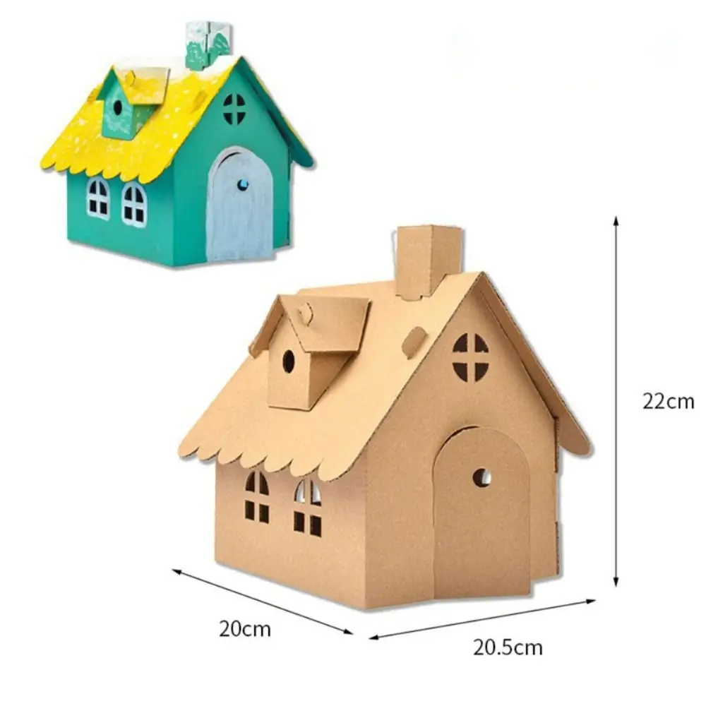 Children Handmade DIY Painting Christmas Biscuit House Craft Festival Decorations Paper Shell House Cookie House Homemade Hut