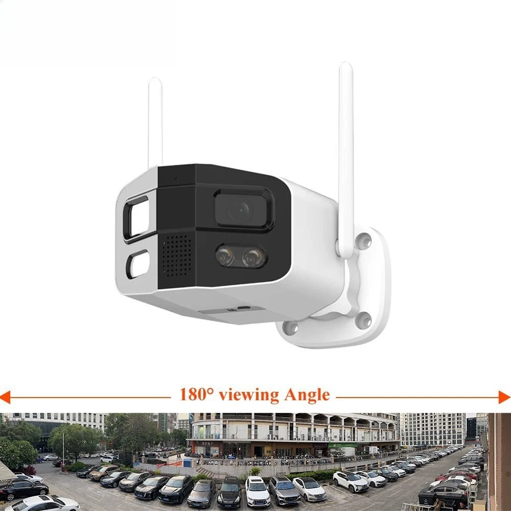 Full-color binocular surveillance camera, intercom humanoid tracking 4K indoor and outdoor 180 degrees