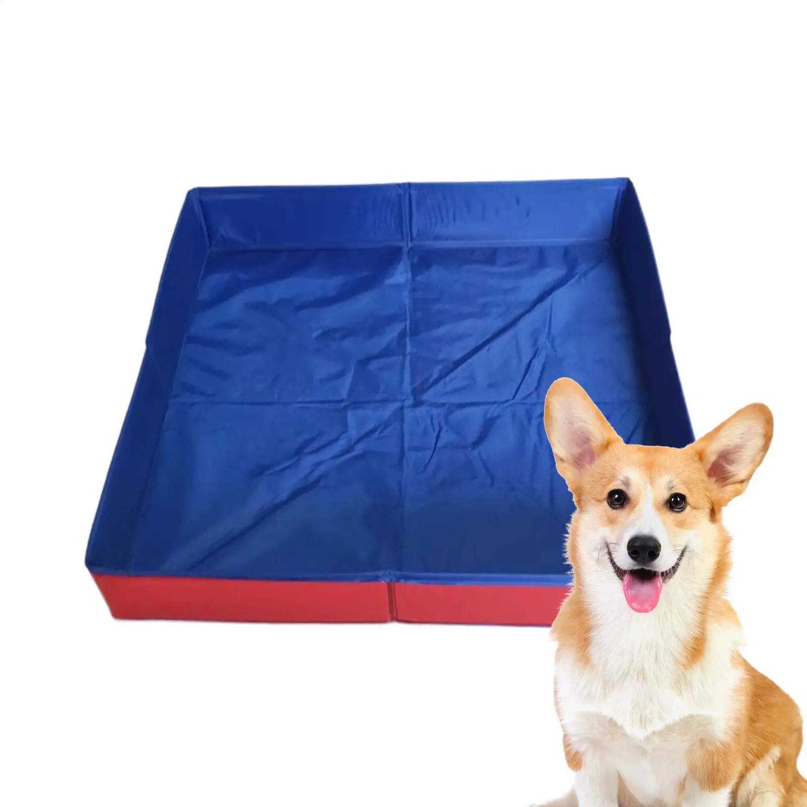 Piscina para perros Kiddie, piscina de baño plegable de PVC con forma cuadrada para perros, no inflable, ahorra espacio, bañera pequeña para mascotas, suministros para cachorros y gatos