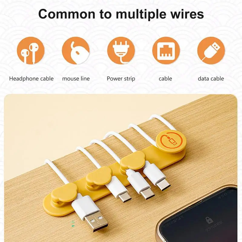 Kabel Organizer USB penahan kabel Desktop klip pengatur rapi dudukan kabel untuk Mouse Headphone pengatur kabel