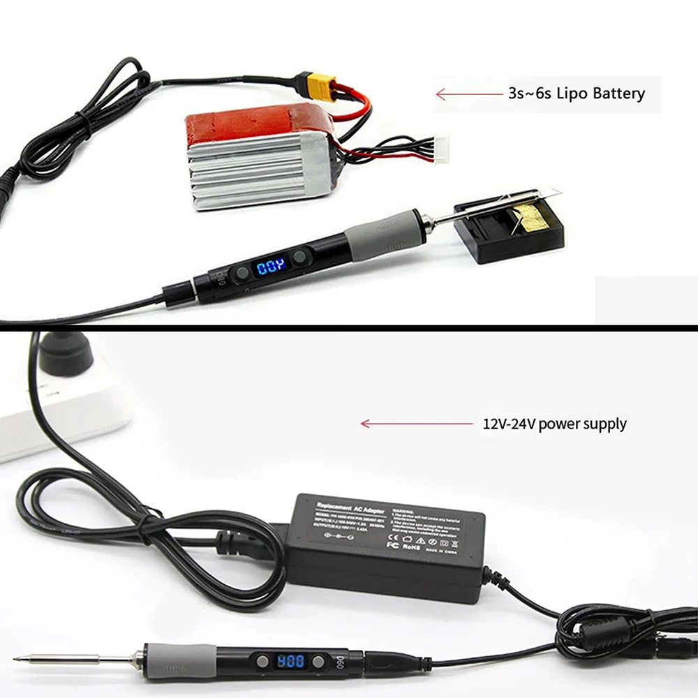 SEQURE SQ-D60B Mini Intelligent Electric Soldering Iron Smart LED Digital Display DC12-24V Portable Smart Adjustable Temp