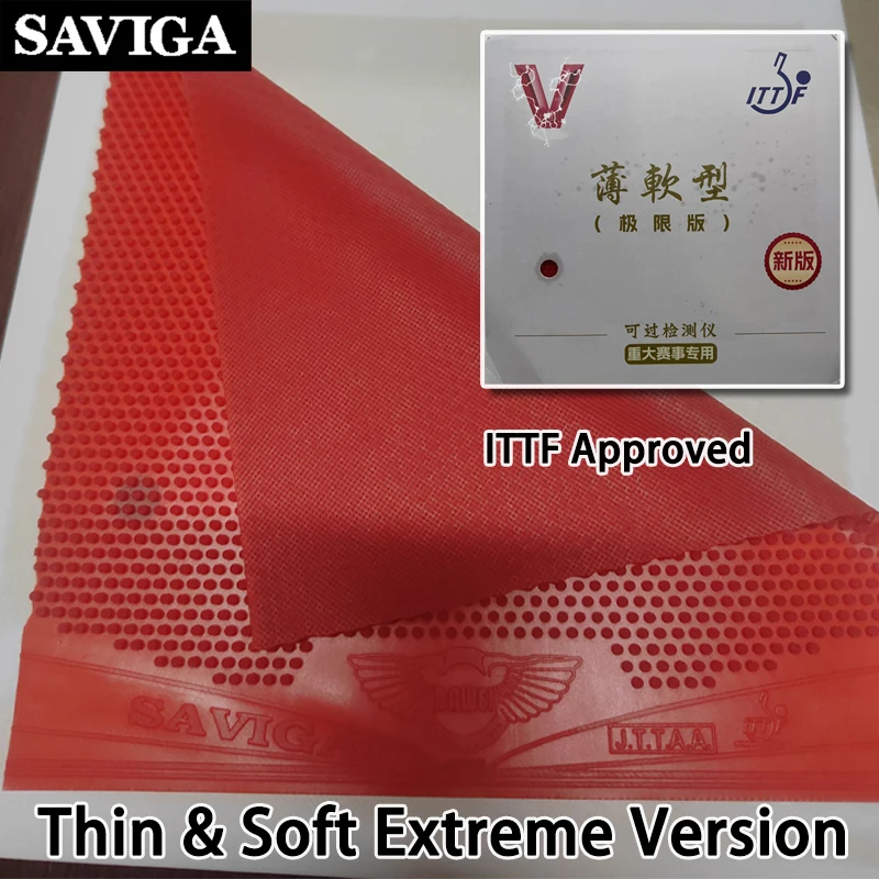 

SAVIGA Thin & Soft Extreme Version OX Table Tennis Rubber Long Pips ITTF Approved for Competition Pingpong Rubber without Sponge