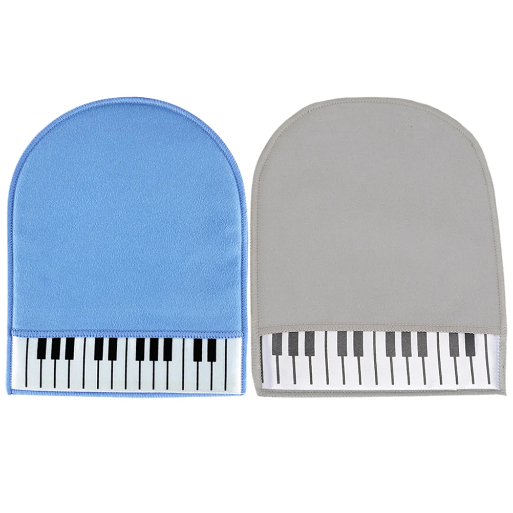 2 Pcs Piano Glove Cleaning Wipes Gloves Cloths Cleaner Mitts Musical Instrument Mitten for Fiber Double-sided Fleece