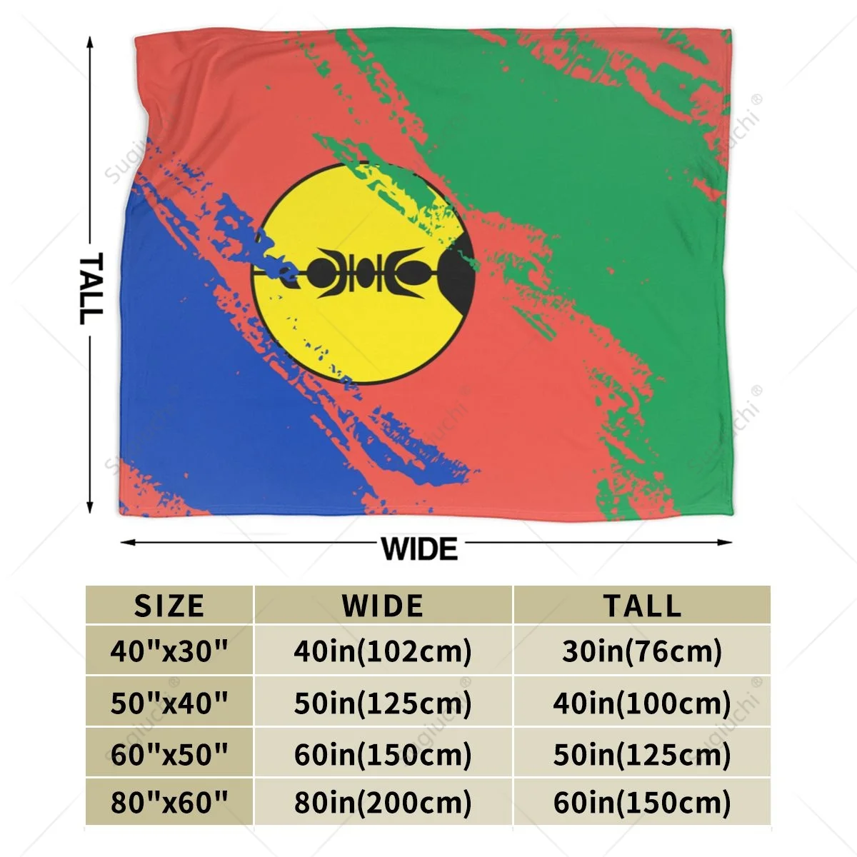 Blanket New Caledonia Flag Color Flannel Multifunction Camping Sofa Cover Keep Warm