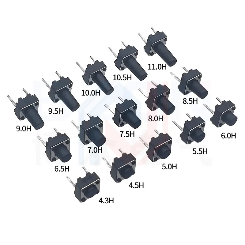 Tact Push Button Switch 12V Copper 2PIN DIP2 SMD Micro Switch 6X6X5 4.3 5 5.5 6 7 8 9 10 11 12 13 15MM TV Toys home use Button