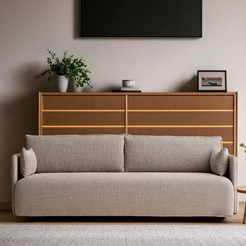 Salon moderne simple petit appartement ménage italien minimaliste tissu canapé