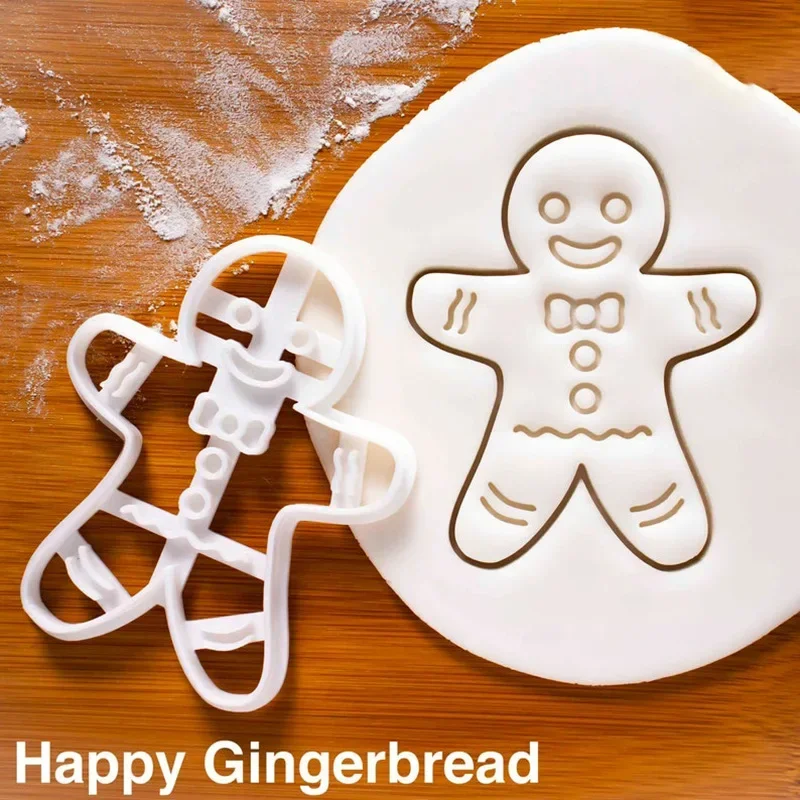 NEW Halloween Gingerbread Man Cookie Cutter Mold Hollow Bat Spider Fondant Embossing Stamp Baking Molds for Halloween Party