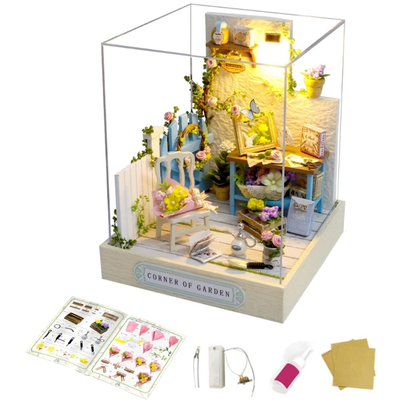 Nova casa bonecas diy kits móveis miniatura mini artesanato artesanal pequena casa