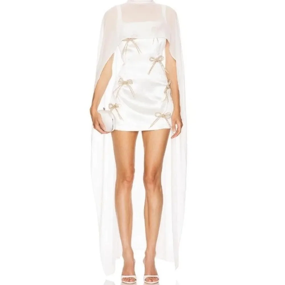 

Элегантная длинная шифоновая накидка-кейп однотонного цвета, тонкая сетчатая шаль, вечерние накидки в горошек для вечеринок