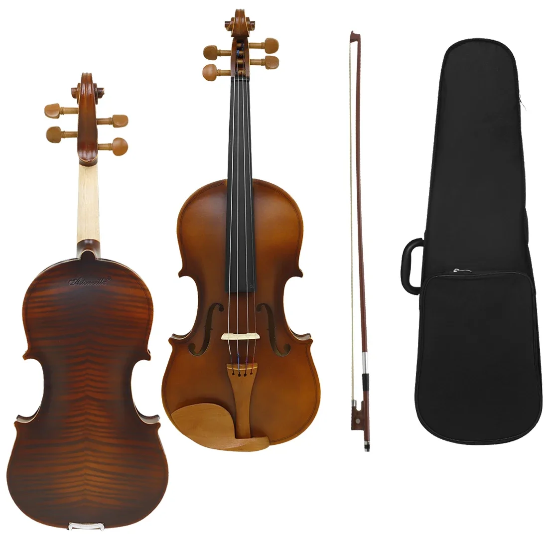 

Astonvilla 4/4 Violin Maple Headstock Date Wood Accessory Violin Cleats Patch Matte Professional Instruments With Bag Bows