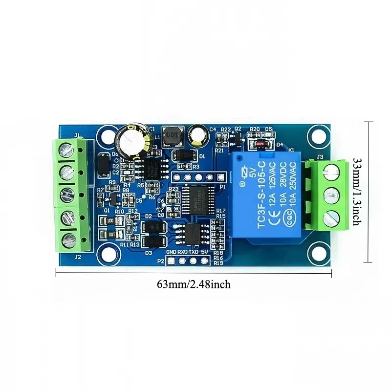 Modbus RTU Relay Module 7V 24V RS485 TTL 1 Channel Input Output with Reverse Polarity Protection for Arduino PLC