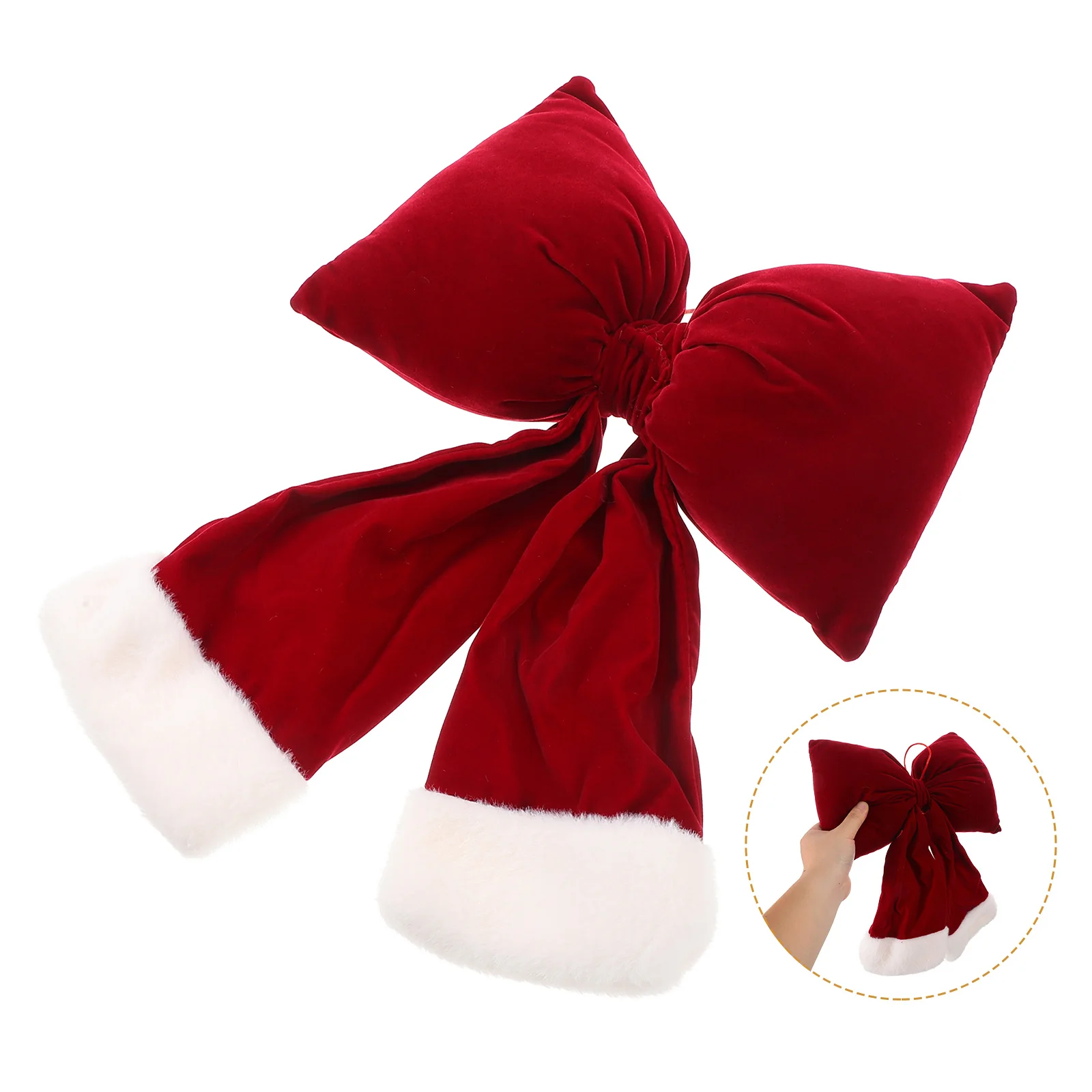 

Christmas Tree Bows Large Decorative Bowknot Ornaments Holiday Room Decor Cloth Party Decoration Unique Xmas Tree Topper