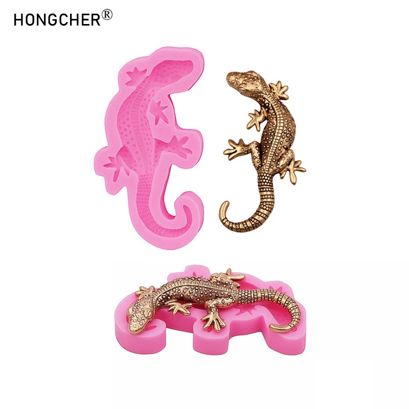 Eidechse Schmuck Anhänger Anhänger Silikonform DIY Flip Süßigkeiten Backen Kuchen Dessert Dekoration Form handgemachte Schokolade Tonform