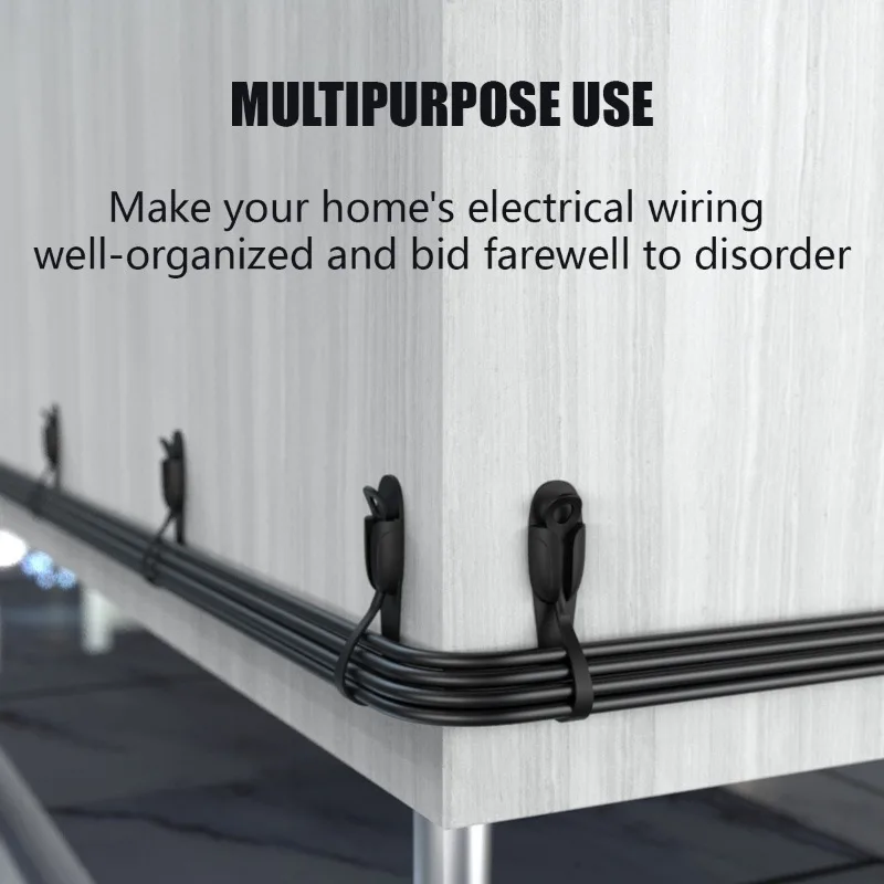3pcs Sleek Cable Clips: Effortless Organizer for Tangle-Free Cables, Secure & Adhesive - Perfect for Home and Office Use