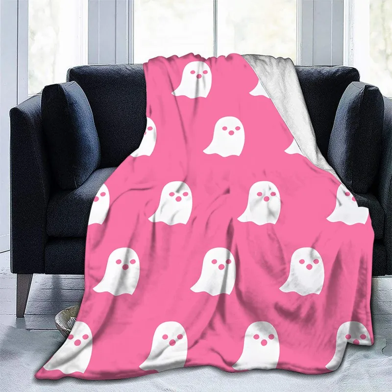 

Halloween Baby Blanket Soft Fleece Cartoon Ghost Print Blankets High Quality Kids Baby Knitted Jacquard Flannel Swaddling Cover