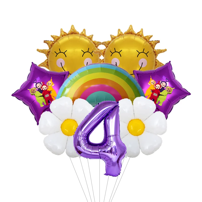 Teletubbies Garden Birthday Balloon Set Cartoon Foil Latex Balloons Kids Outdoor Party Scene Decor Kit - view 5