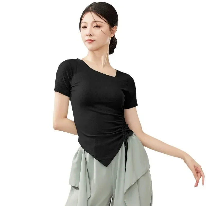 Spring and summer professional Chinese classical dance practice clothes female adult slim-fit long-sleeved tops teacher