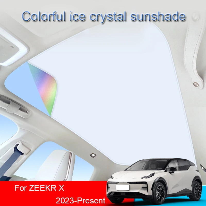 Car Colorful Ice Crystal Sunroof Sunshade For ZEEKR X 2023 2024 2025 Skylight Roof Heat Insulation Shading Auto Accessories