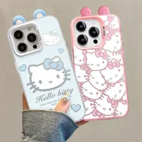 Kawaii Hello Kitty 3D Cat Ears Cute Case for VIVO Y03 Y28S V29 V27 Y22S Y17S Y21 2021 Y21S Y33S Y27 Y36 Y15A Y15S Y51 Y31 Cover