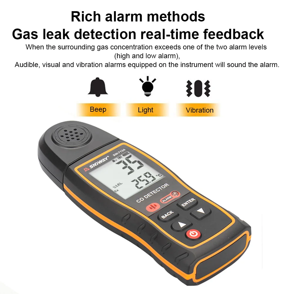 Halogen Detector Air Conditioning Refrigeration System Detect Tool CO Detector Combustible Gas Teste Sound Light Vibration Alarm