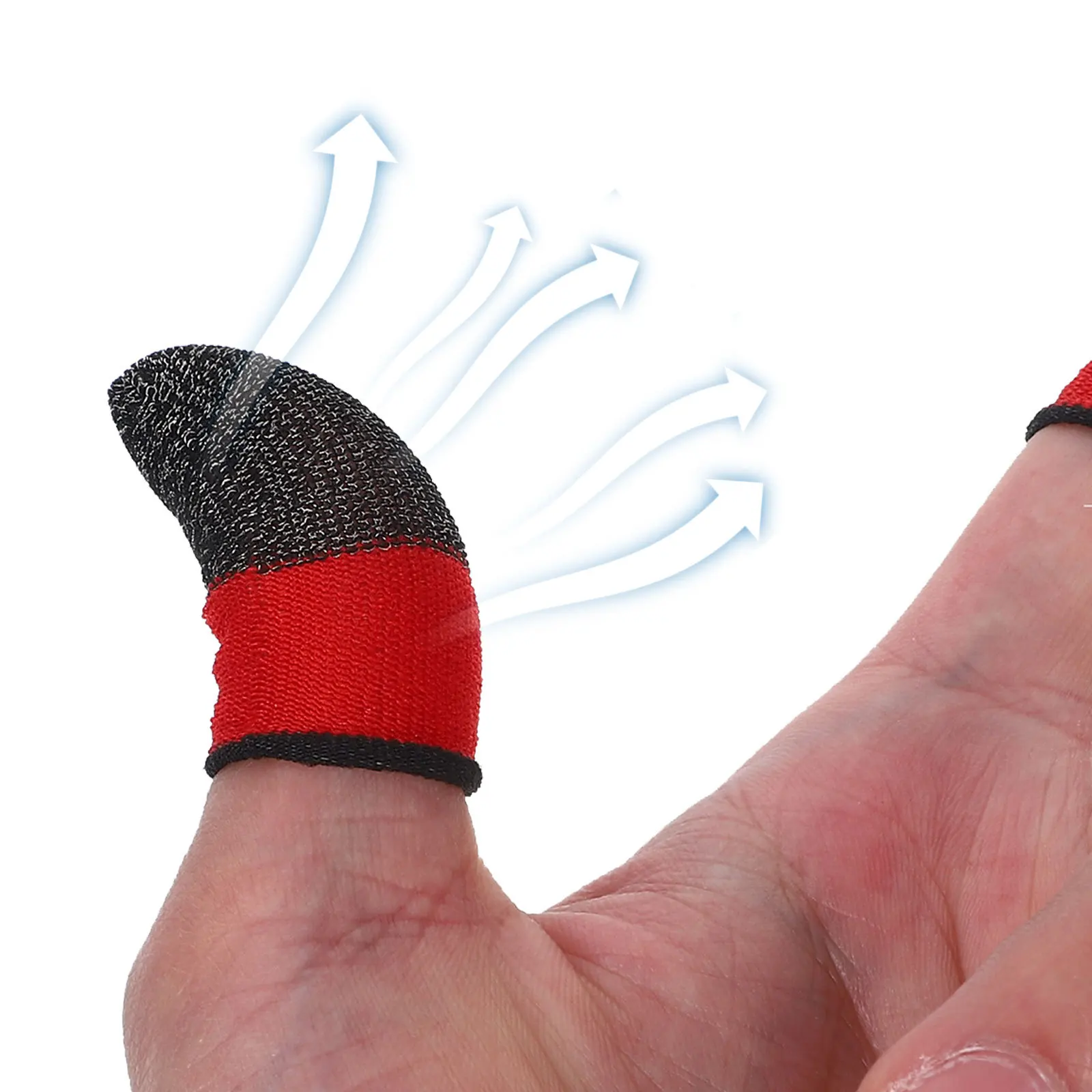 

2pcs Gaming Finger Sleeves Nylon Silver Carbon Fiber Material Smooth Touchscreen Response Anti-Slip Sweat Proof Protection For