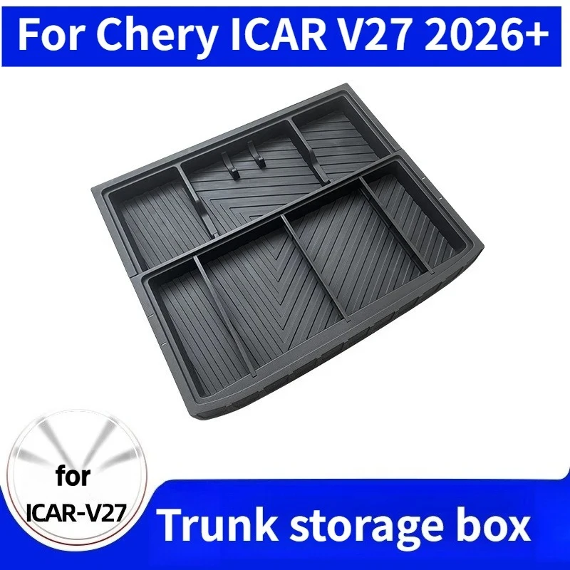 For Chery ICAUR ICAR V27 2026 Car Rear Trunk Lower Storage Box Tail Box Stowing Tidying Car Interior Organizer Box Accessories