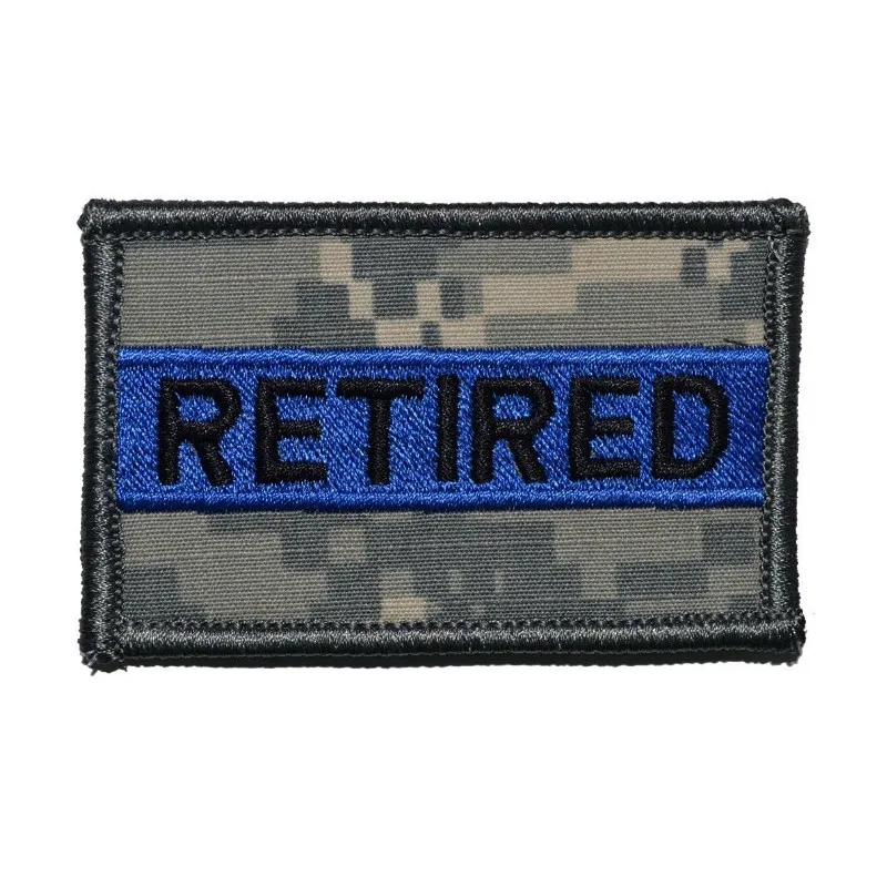 Retired Embroidered Patches for Clothes Decoration Blue Line Badges Chapter Backpack Sticker Official Terminated from Service