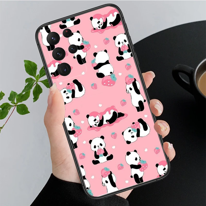 الكرتون الباندا قضية الهاتف لسامسونج غالاكسي A35 A55 A54 A15 A25 A05s A05 A22 A24 A52 A33 A34 M34 M14 M54 M23 Funda