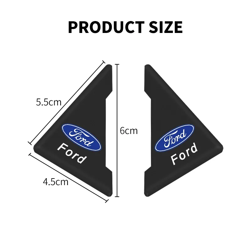 2pcs Car Door Corner Protective Sticker For Ford Mustang BA Shelby SYNus King GTX1 Ka Fusion Focus F-150 Transit Ranger ST 3 MK2